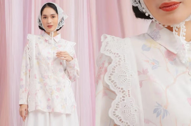 Atasan dengan Aksesn Renda