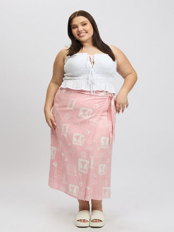 Rok Lilit Warna Baby Pink
